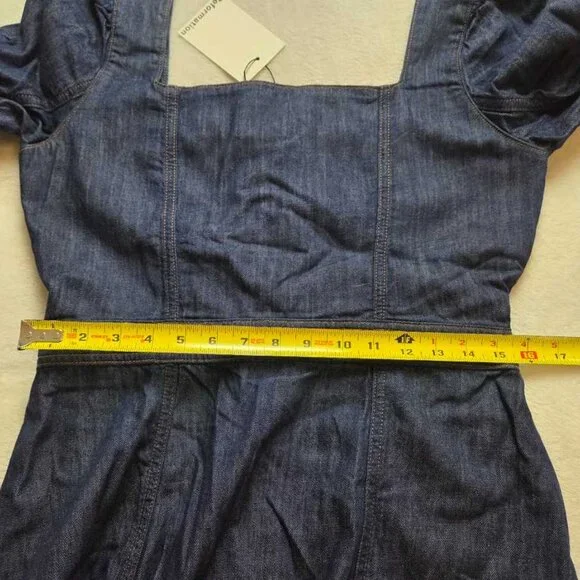 New US 10 Reformation x Anthropologie Celeste denim midi jean dress